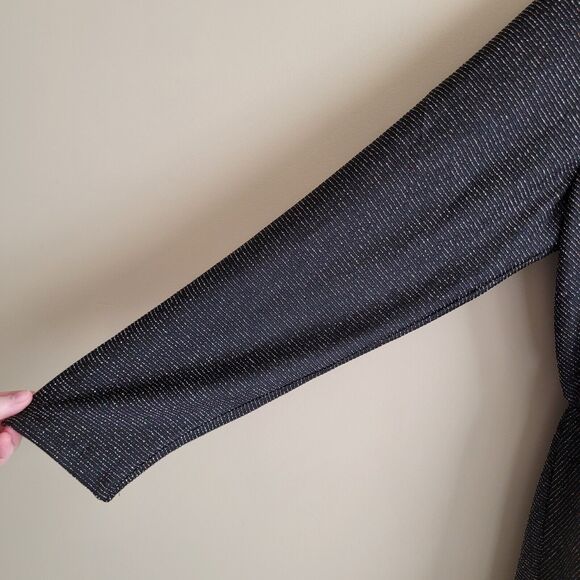 Lane Bryant Womens Blouse Size 14 16 Black Rainbow Sparkle Stripes Tie Front NWT - Picture 6 of 12